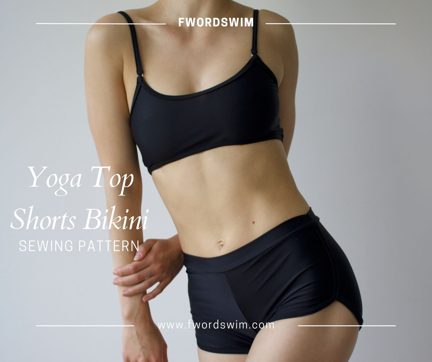 FWS0208 – Bikini Sewing Pattern – Yoga Top & Brief Bottom | PDF Download (A0, A4, US Letter)