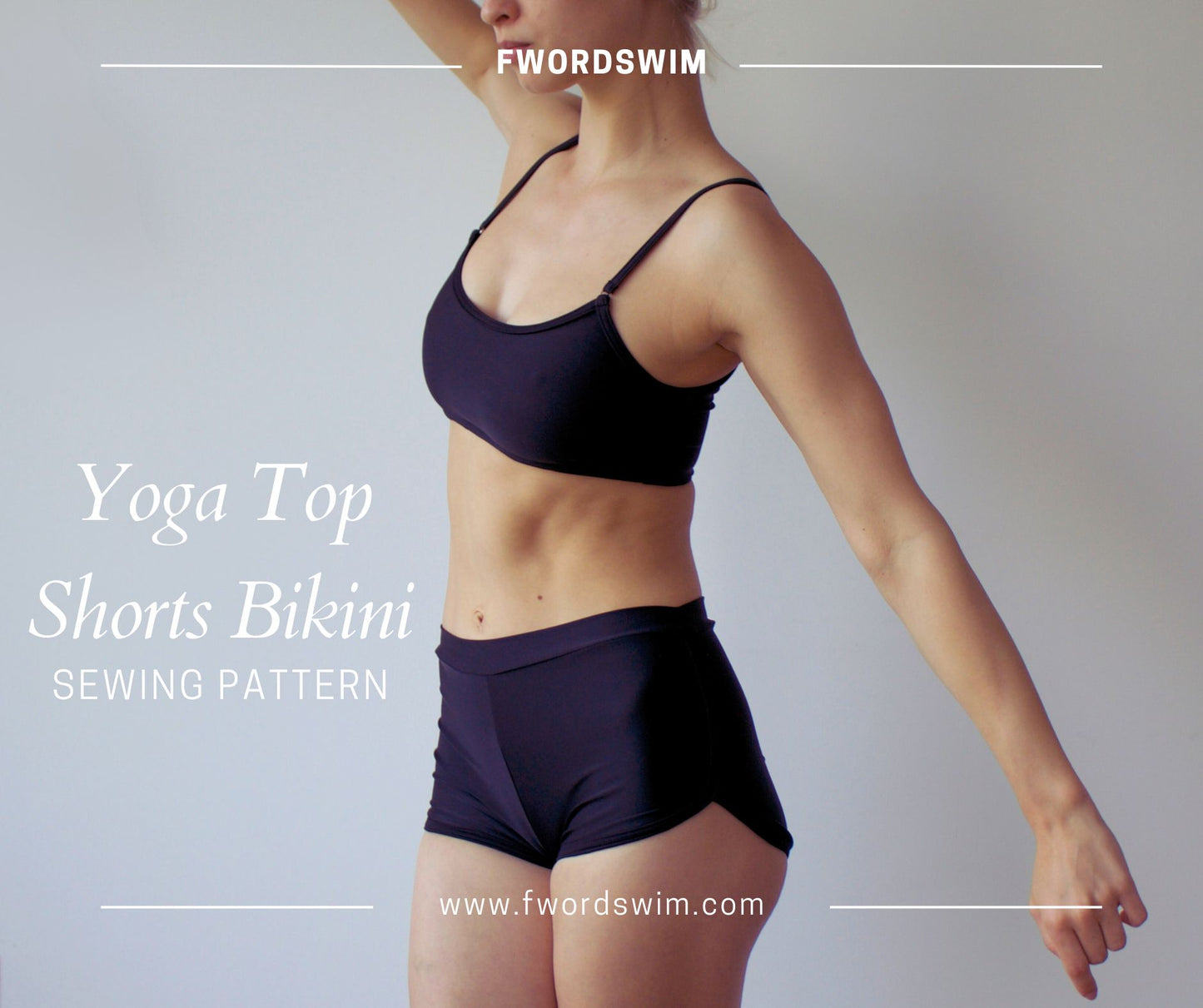 FWS0208 – Bikini Sewing Pattern – Yoga Top & Brief Bottom | PDF Download (A0, A4, US Letter)