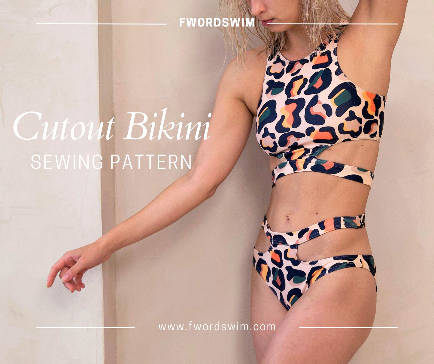 FWS0204 – Striking Cutout Bikini Sewing Pattern – Sizes XS–XL – Digital PDF (A0, A4, US Letter)