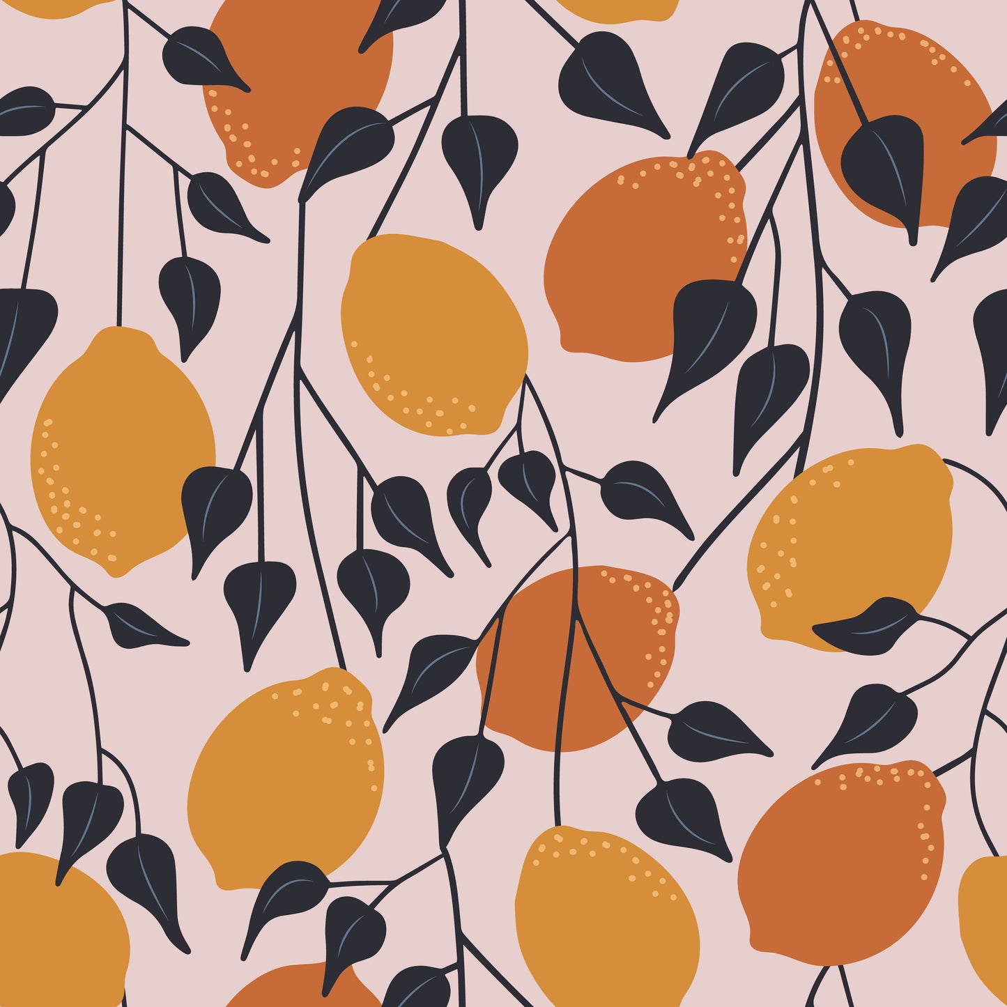 Recycled Swimwear Fabric – Sustainable & Eco-Friendly 4-Way Stretch Fabric for Swimwear and Activewearc Oranges & Lemons on Pink Background