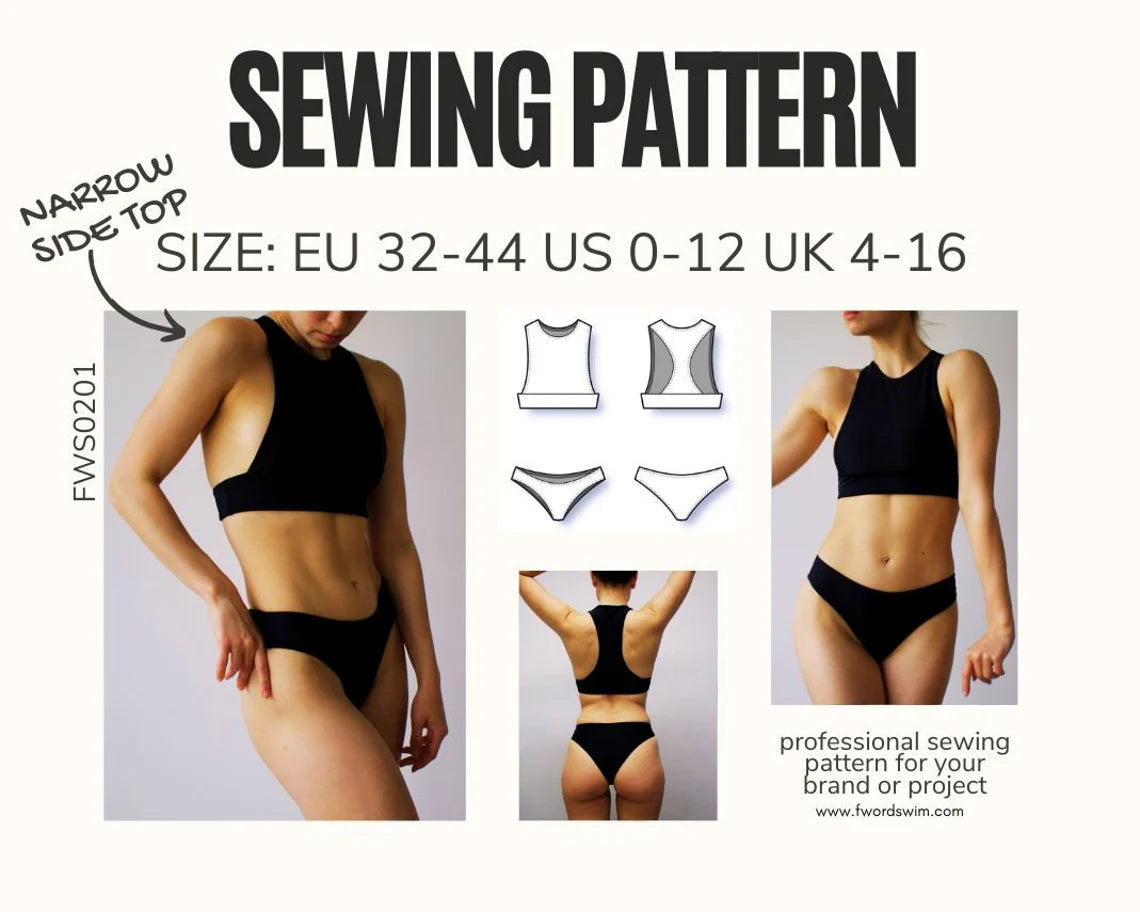 PDF Sewing Pattern Bikini Set FWS0201