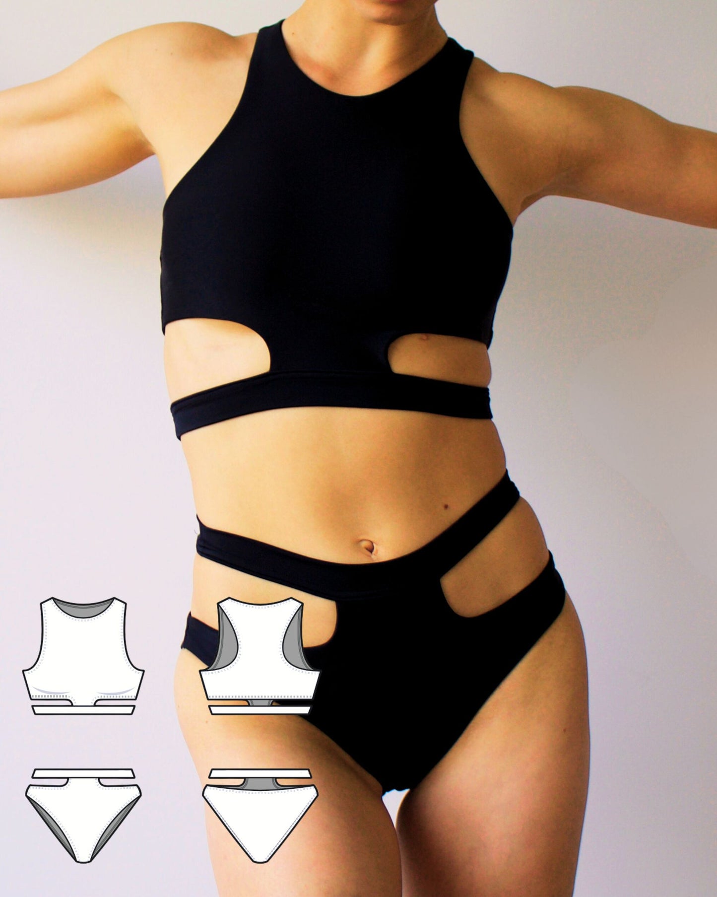 PDF Sewing Pattern FWS0204 Cutout Bikini Set